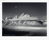 Kirk D. Keyes - \"Moon, Tetons, Winter Sunrise\"