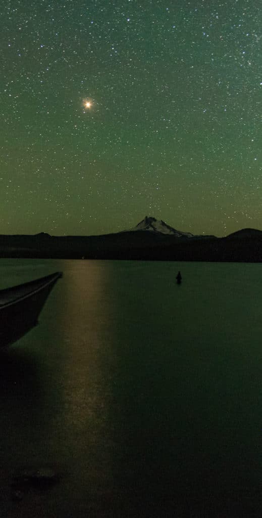 Mars and Mt. Jefferson at Olallie Lake, July 2018